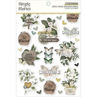 Simple Stories - WG16723 - Simple Vintage Weathered Garden - Sticker Book - 624 pcs (12 Sheets)