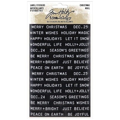 Tim Holtz - idea-ology - Label Stickers - Christmas - TH94205 - 64 labels