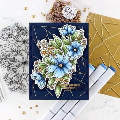 PinkFresh Studio - Clear Stamp - Cosmos Bunch - 4" x 6" - 132721