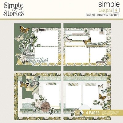 Simple Stories - Simple Pages Page Kit - Moments Together - Simple Vintage Weathered Garden Collection - WG16735 - 4 Page Layout Kit
