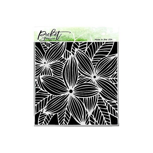 Picket Fence Studios - Plumeria Flowers -  Stencil - 6" x 6" - SC-275