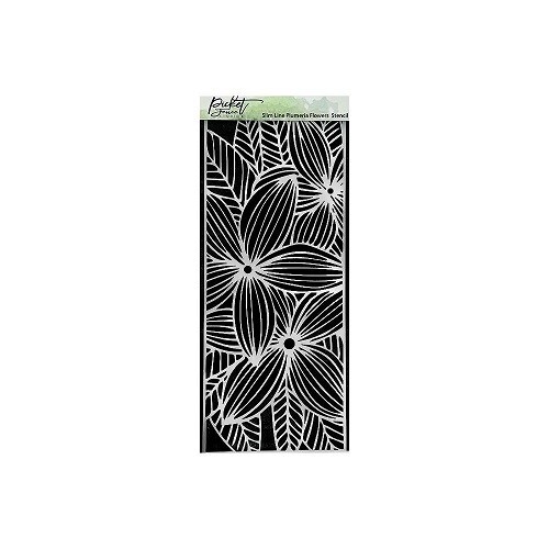 Picket Fence Studios - Plumeria Flowers - Slimline Stencil - SC-276 - 4&quot; x 10&quot;