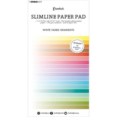 Studio Light Essentials - Slimline Paper Pad - Graded White Fade  - 36 pages - SLESPP31