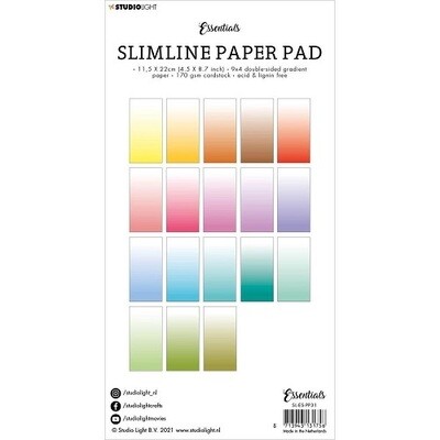 Studio Light Essentials - Slimline Paper Pad - Graded White Fade  - 36 pages - SLESPP31