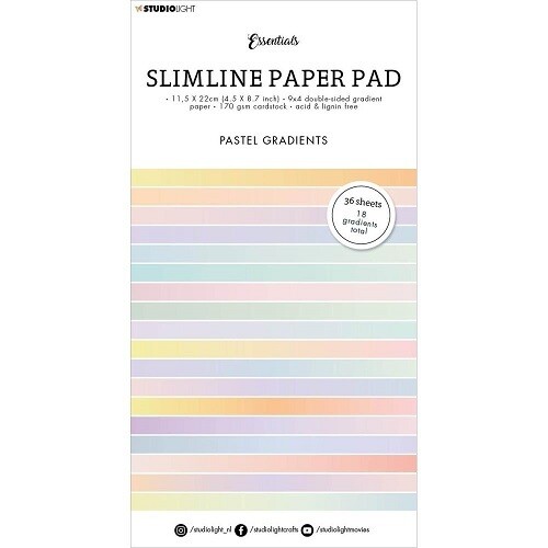 Studio Light Essentials - Slimline Paper Pad - Graded Pastel - 36 pages - SLESPP30