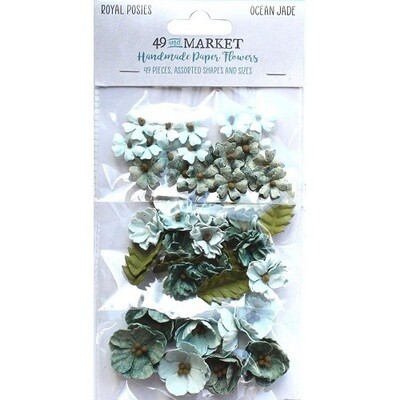 49 & Market - Royal Posies - Paper Flowers - Ocean Jade - RP-34123