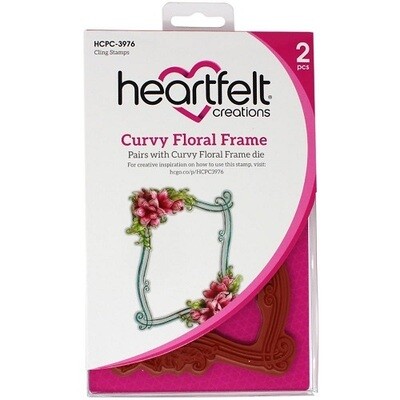 Heartfelt Creations - Cling Rubber Stamp - Curvy Floral Frame - HCPC3976
