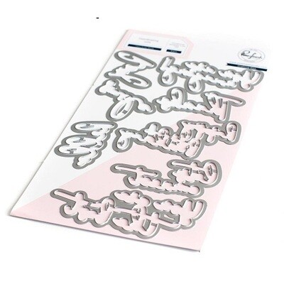 PinkFresh Studio - Die - Fancy Script Words - 140722 - 8pcs