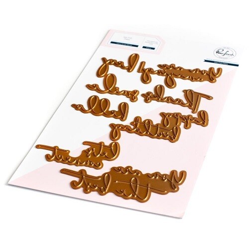PinkFresh Studio - Hot Foil Plate - Fancy Script Words - 140822 - 8pcs