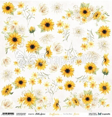 ScrapAndMe - Sunflower - Fussy Cutting 12 x 12 Sheet