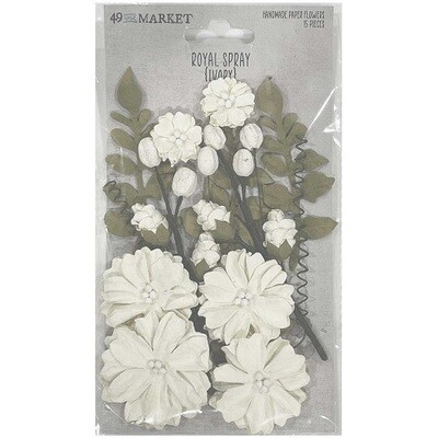 49 & Market - Royal Spray - Paper Flowers - Ivory - 49RS-35397