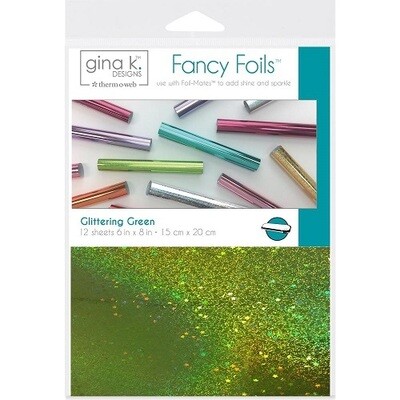 Gina K Designs - Fancy Foils - Glittering Green - 6" x 8" - 12 sheets - 18063