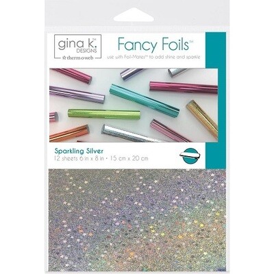 Gina K Designs - Fancy Foils - Sparkling Silver - 6" x 8" - 12 sheets - 18061