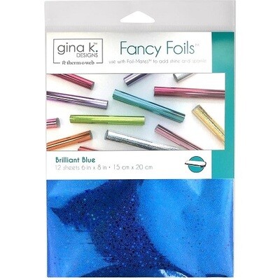 Gina K Designs - Fancy Foils - Brilliant Blue Holographic - 6" x 8" - 12 sheets - 18069