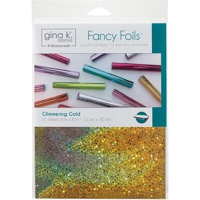 Gina K Designs - Fancy Foils - Glimmering Gold - 6" x 8" - 12 sheets - 18124