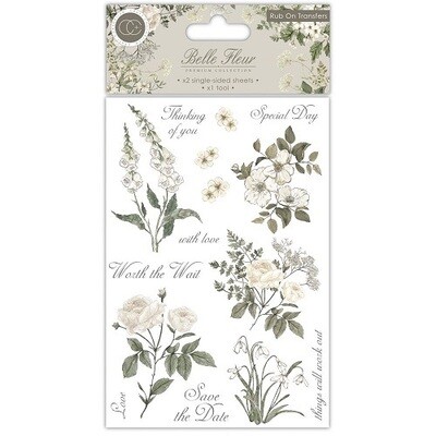 Craft Consortium - Belle Fleur Collection - Rub On Transfers - 2 sheets - CRUBT001