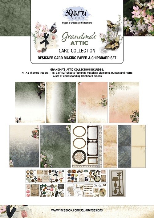 3 Quarter Designs - Card Making Kit - Grandma's Attic Collection - March 2022