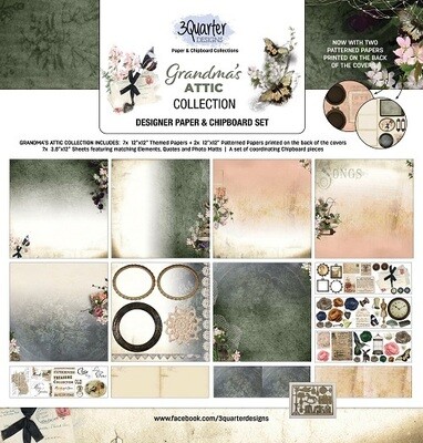 3 Quarter Designs - 12 x 12 Collections - Grandma's Attic - March 2022