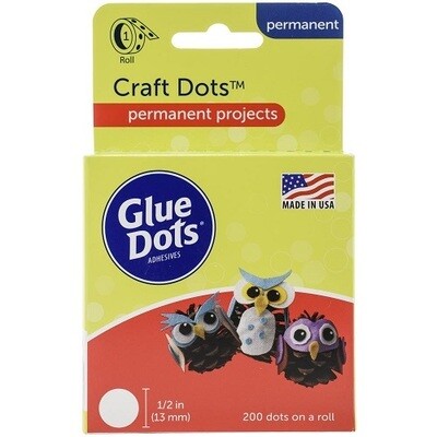 Glue Dots - Clear- Permanent - .5&quot; - 200 pcs