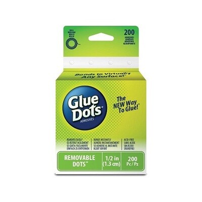 Glue Dots - Clear- Removable - .5&quot; - 200 pcs