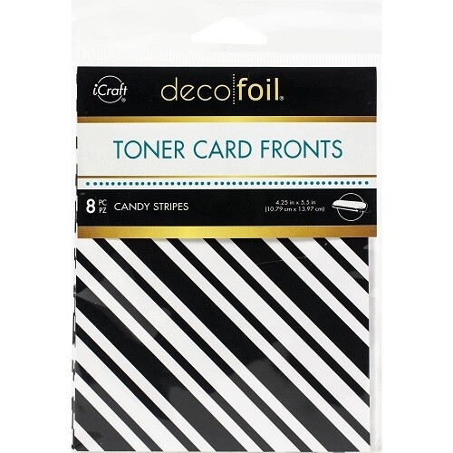iCraft - Deco Foil - A2 - Toner Card Fronts - Candy Stripes - DF5578 - 8pcs