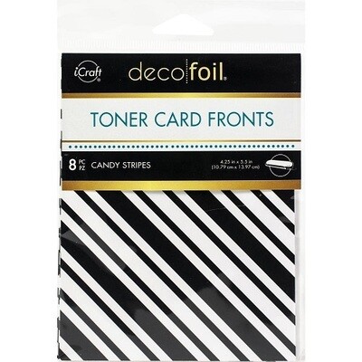 iCraft - Deco Foil - Toner Card Fronts - Candy Stripes - DF5578 - 8pcs