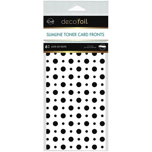 iCraft - Deco Foil - Toner Card Fronts - Slimline - Lots of Dots - 4" x 9" - DF5570 - 6pcs