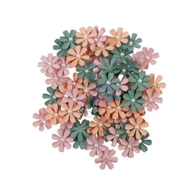 Prima Marketing - Mulberry Paper Flowers - Indigo - Always Together - 658885 - 60 pcs