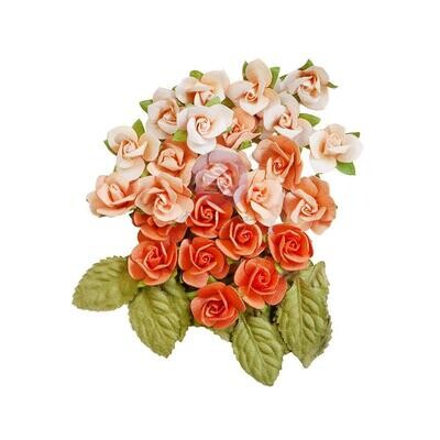 Prima Marketing - Mulberry Paper Flowers - Peach Tea Collection - Sweet Peaches - 658632 - 36 pcs