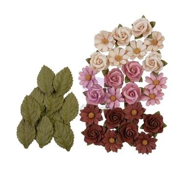 Prima Marketing - Mulberry Paper Flowers - Farm Sweet Farm Collection - Little Farm - 658366 - 36 pcs