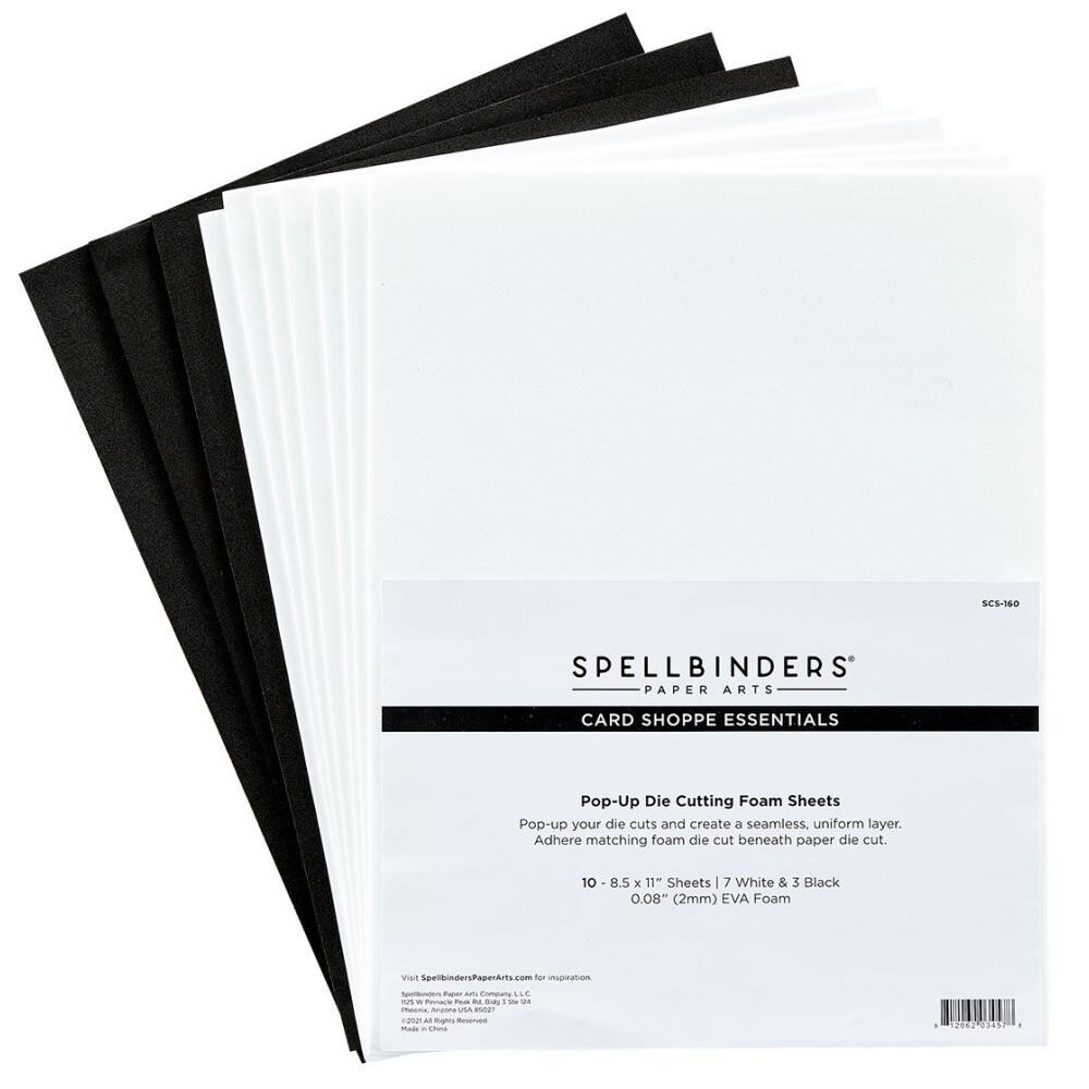 Spellbinder Paper Arts - Foam Paper - 10 Pack - 7 White & 3 Black - 8.5" x 11" - SCS160