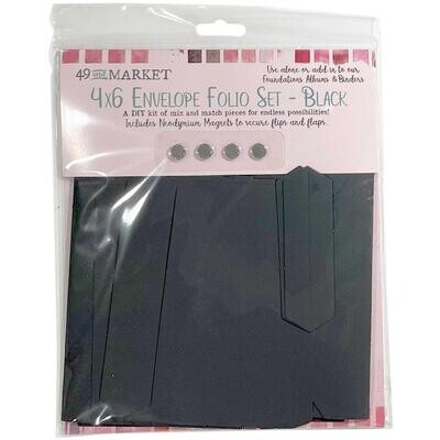 49 & Market - Foundations - Envelope Folio Set - Black - 4" x 6" - FA35540