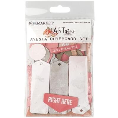 49 &amp; Market - ARToptions Collection - Avesta - Chipboard Set - AOA-36042 - 61 Pieces