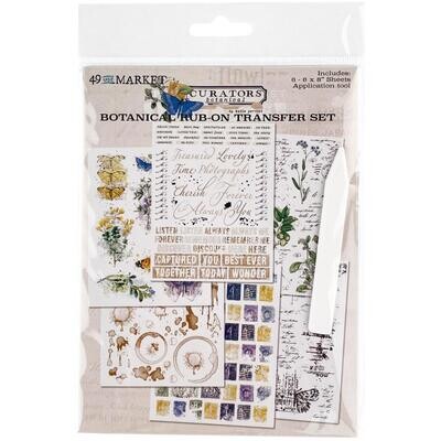 49 &amp; Market - Curators Botanical Collection - 6&#39; x 8&quot; Rub On Transfers - 6 Sheets - CB35809