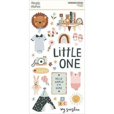 Simple Stories - Boho Baby Collection - 6 x 12 Chipboard Stickers - BHO17516