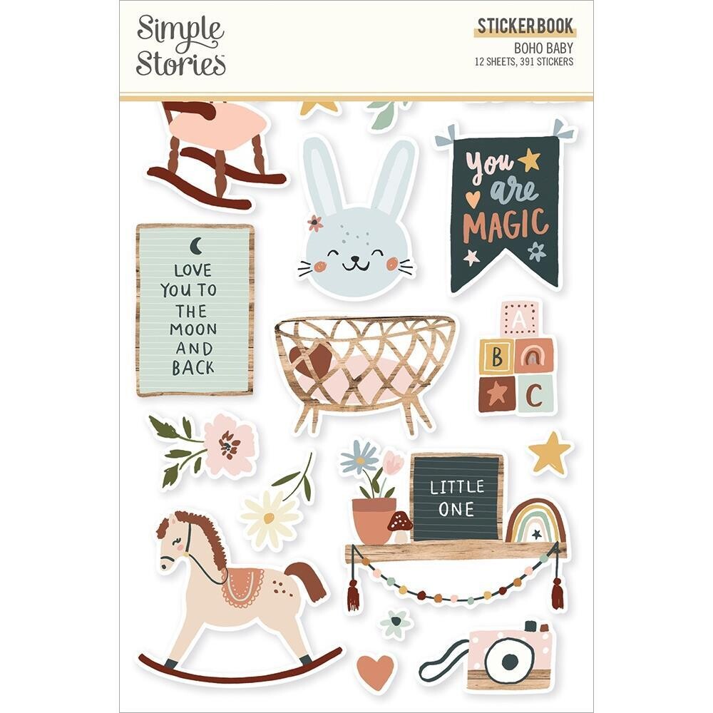 Simple Stories - Boho Baby Collection - Sticker Book - BHO17520