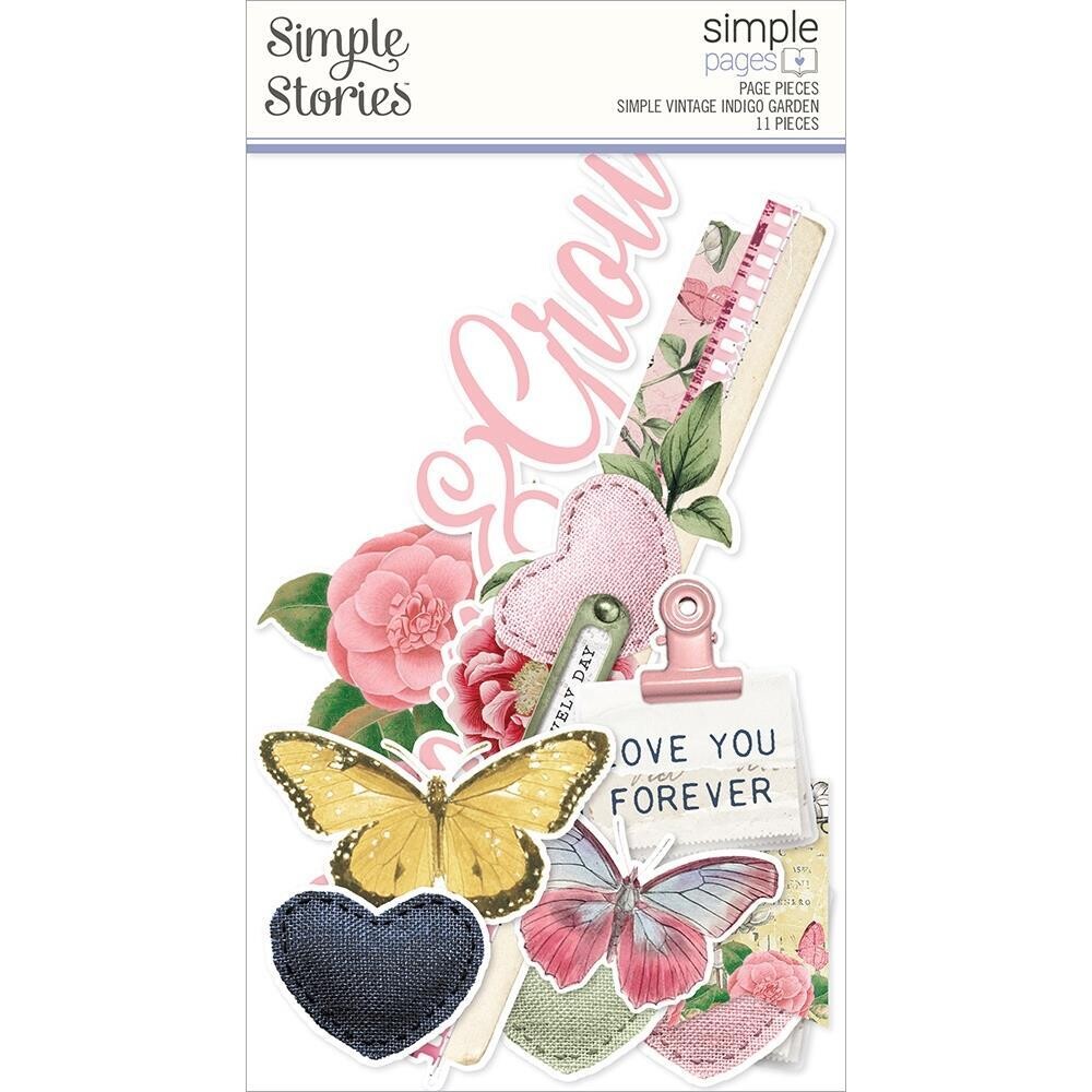 Simple Stories - Indigo Garden Collection - Page Pieces - VIG17133 - 11 pieces
