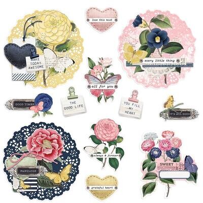 Simple Stories - Simple Vintage Indigo Garden Collection - Chipboard Clusters - VIG17126 - 1 pieces