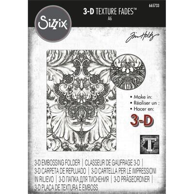 Sizzix - Designed By Tim Holtz - 3D Texture Fades - Embossing Folder - Damask - 665733