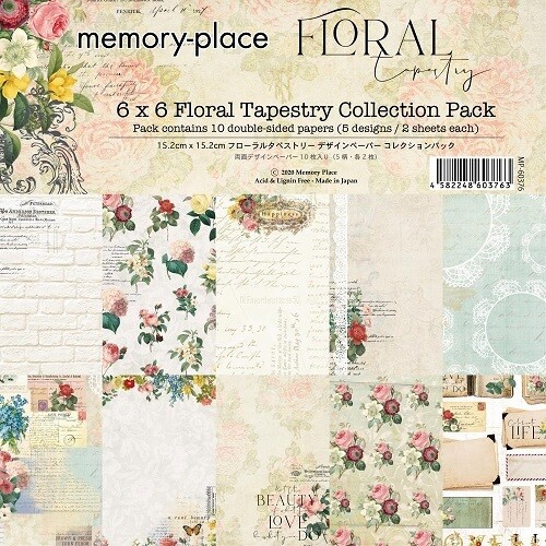 Memory Place - Floral Tapestry Collection - 6" x 6" Scrap Pack - MP-60376 - 10 sheets