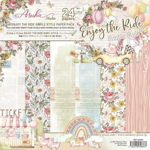 Memory Place - 6&quot; x 6&quot;- Asuka Studios - Enjoy The Ride - Scrap Pad - MP-60886 - 24 sheets