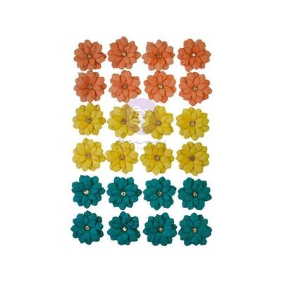 Prima Marketing - Mulberry Paper Flowers - Painted Collection - Petite Thoughts - 658519 - 20 pcs
