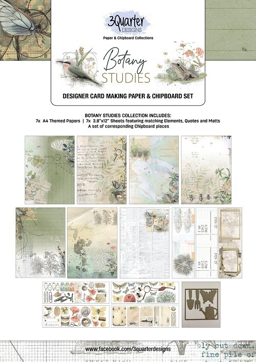 3 Quarter Designs - Card Making Kit - Botany Studies Collection - April 2022