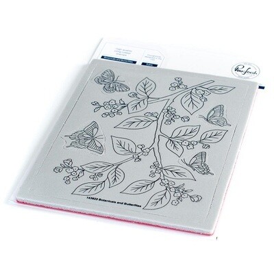 PinkFresh Studio - Cling Rubber Stamp - Botanicals &amp; Butterflies - 143922