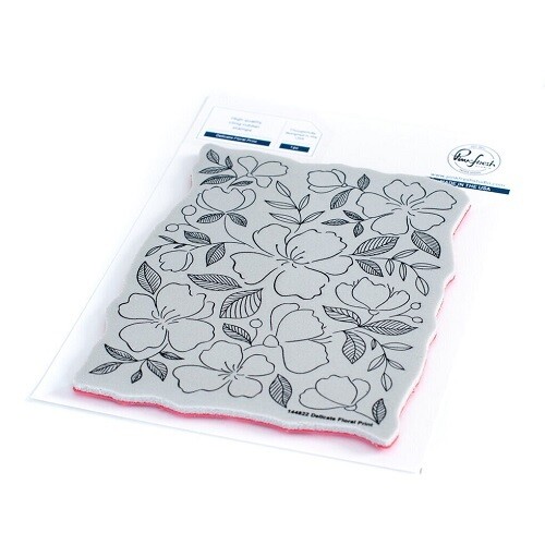 PinkFresh Studio - Cling Rubber Stamp - Delicate Floral Print - 144822 