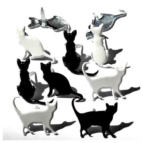 Eyelet Outlet - Brads - Cat Silhouettes - QBRD2-16 - 12 pieces
