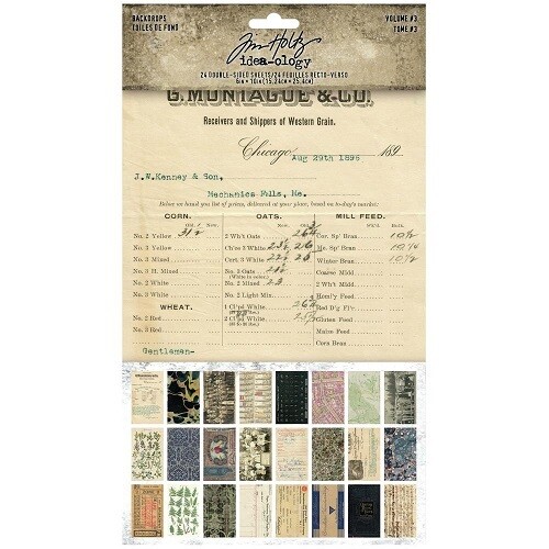 Tim Holtz - idea-ology - Backdrops - Paper Pack Volume 3 - 6&quot; x 10&quot; - 24 Sheets - TH94247 