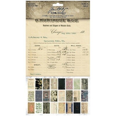 Tim Holtz - idea-ology - Backdrops - Paper Pack Volume 3 - TH94247 - 6" x 10" - 24 Sheets