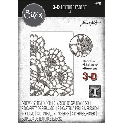 Sizzix - Designed By Tim Holtz - 3D Texture Fades - Embossing Folder - Doily - 665735