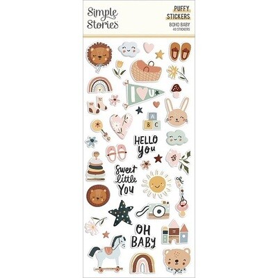 Simple Stories - Boho Baby Collection - Puffy Stickers - BHO17523 - 40 pcs